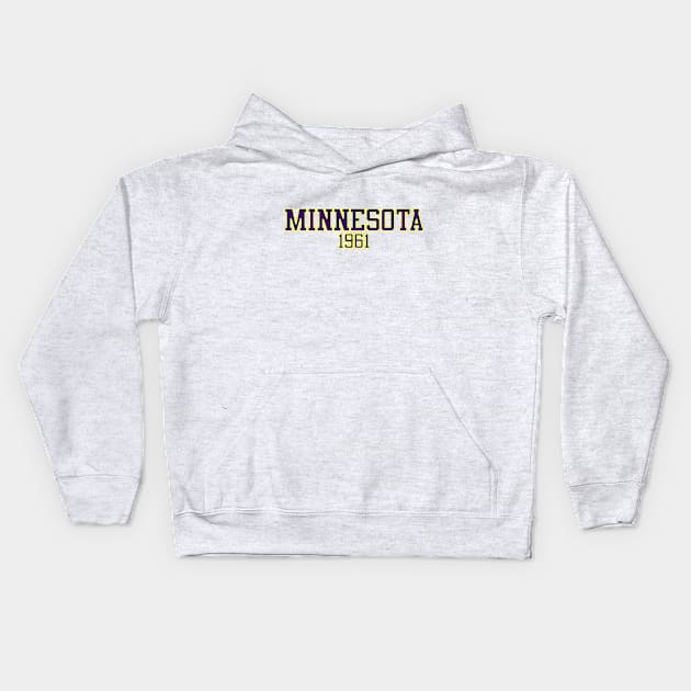 Minnesota 1961 Football (variant) Kids Hoodie by GloopTrekker